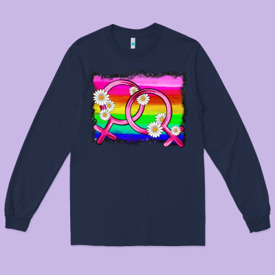 Lgbtq Gender Lesbian Symbol Long Sleeve Tee Designed By Hra Design Shop