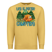 Antique Gold life is better by the camp fire Premium Sweatshirt - MaliasSmallBusiness