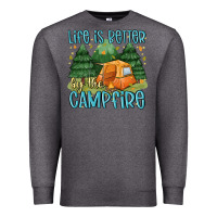 Charcoal Heather life is better by the camp fire Premium Sweatshirt - MaliasSmallBusiness
