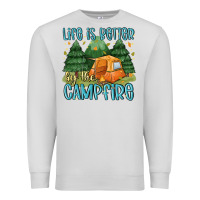 Dove Grey life is better by the camp fire Premium Sweatshirt - MaliasSmallBusiness
