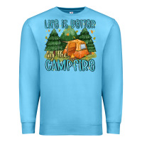 Ocean Blue life is better by the camp fire Premium Sweatshirt - MaliasSmallBusiness