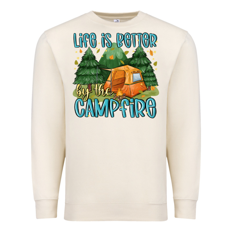 Life Is Better By The Camp Fire Premium Sweatshirt by MaliasSmallBusiness | Teevron