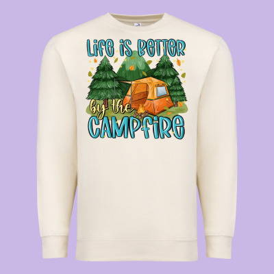 Life Is Better By The Camp Fire Premium Sweatshirt Designed By Maliassmallbusiness