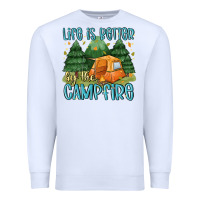 White life is better by the camp fire Premium Sweatshirt - MaliasSmallBusiness