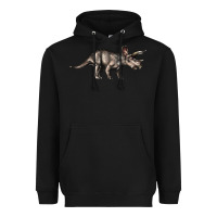 Black Triceratops Horridus Heavyweight Hoodie - LillyAllenDesigns
