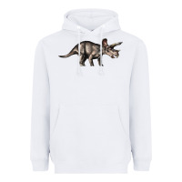 White Triceratops Horridus Heavyweight Hoodie - LillyAllenDesigns
