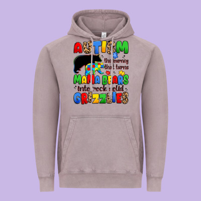 Autism The Journey That Turns Mama Bears Vintage Hoodie Designed By Jahusdesignshop