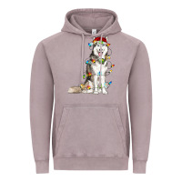 Vintage Zinc Husky Christmas Lights Vintage Hoodie - RanaPortraitStore