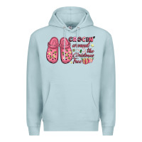 Blue Mist Pink Christmas crocin' around the Christmas tree Premium Hoodie - NancyCooperArtShop