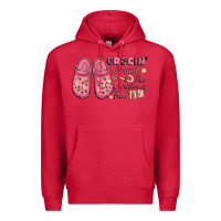 Cardinal Pink Christmas crocin' around the Christmas tree Premium Hoodie - NancyCooperArtShop