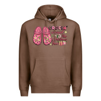 Pink Christmas Crocin' Around The Christmas Tree Premium Hoodie | Teevron