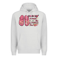 Dove Grey Pink Christmas crocin' around the Christmas tree Premium Hoodie - NancyCooperArtShop