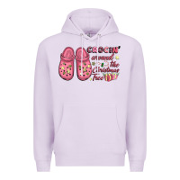 Lilac Pink Christmas crocin' around the Christmas tree Premium Hoodie - NancyCooperArtShop