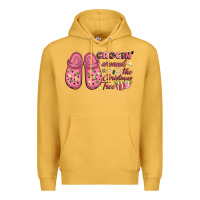 Mustard Pink Christmas crocin' around the Christmas tree Premium Hoodie - NancyCooperArtShop
