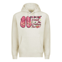 Oatmeal Heather Pink Christmas crocin' around the Christmas tree Premium Hoodie - NancyCooperArtShop