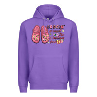 Purple Pink Christmas crocin' around the Christmas tree Premium Hoodie - NancyCooperArtShop
