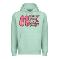 Seafoam Pink Christmas crocin' around the Christmas tree Premium Hoodie - NancyCooperArtShop