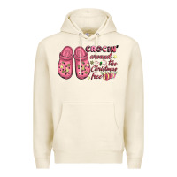 Tofu Pink Christmas crocin' around the Christmas tree Premium Hoodie - NancyCooperArtShop