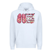 White Pink Christmas crocin' around the Christmas tree Premium Hoodie - NancyCooperArtShop