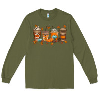 Army Green Fall Coffee Drink Long Sleeve Tee - RacoonDesign
