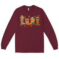Burgundy Fall Coffee Drink Long Sleeve Tee - RacoonDesign