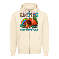 Sandshell camping is my happy  place Zipper Hoodie - AdoDesignShop