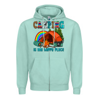 Seafoam camping is my happy  place Zipper Hoodie - AdoDesignShop