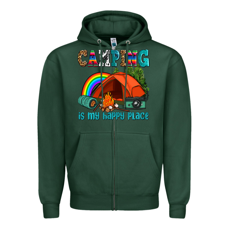 Camping Is My Happy  Place Zipper Hoodie by AdoDesignShop | Teevron