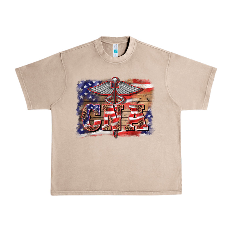 Patriotic Nurse Certified Nurse  Assistant Medilcal Symbol  Background Urban Heavy Tee by BarkalooDesign | Teevron