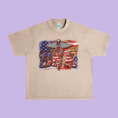 Patriotic Nurse Certified Nurse  Assistant Medilcal Symbol  Background Urban Heavy Tee Designed By Barkaloodesign