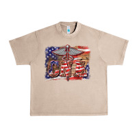 French Oak patriotic nurse certified nurse  assistant medilcal symbol  background Urban Heavy Tee - BarkalooDesign