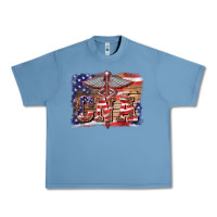 Pebble Blue patriotic nurse certified nurse  assistant medilcal symbol  background Urban Heavy Tee - BarkalooDesign