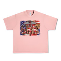 Salmon patriotic nurse certified nurse  assistant medilcal symbol  background Urban Heavy Tee - BarkalooDesign
