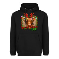 Black merry christmas y'all highland cow Heavyweight Hoodie - Jasminsmagicworld