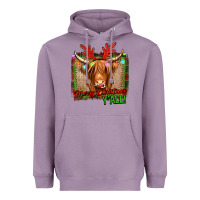 Lavender merry christmas y'all highland cow Heavyweight Hoodie - Jasminsmagicworld