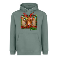 Sage merry christmas y'all highland cow Heavyweight Hoodie - Jasminsmagicworld