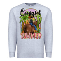 Heather Grey cowgirl summer Premium Sweatshirt - MaliasSmallBusiness