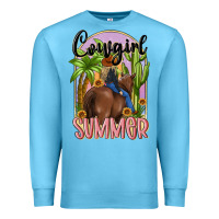 Ocean Blue cowgirl summer Premium Sweatshirt - MaliasSmallBusiness