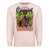 Pale Pink cowgirl summer Premium Sweatshirt - MaliasSmallBusiness