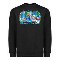 Black merry christmas snowman gnomes Heavyweight Sweatshirt - Zillion Design Studio