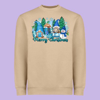 Merry Christmas Snowman Gnomes Heavyweight Sweatshirt Designed By Zillion Design Studio