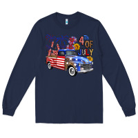 Navy western truck fourth of july america Long Sleeve Tee - FaDigitalArtStudio