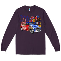 Plum western truck fourth of july america Long Sleeve Tee - FaDigitalArtStudio