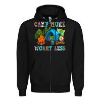 Black camp more worry less Zipper Hoodie - AdoDesignShop