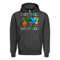 Charcoal Heather camp more worry less Zipper Hoodie - AdoDesignShop