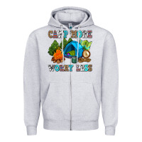 Heather Grey camp more worry less Zipper Hoodie - AdoDesignShop