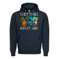 Navy camp more worry less Zipper Hoodie - AdoDesignShop