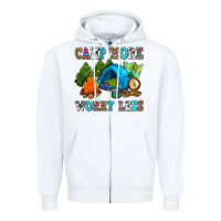 White camp more worry less Zipper Hoodie - AdoDesignShop