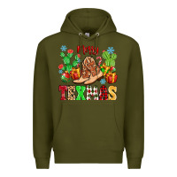 Army Green Merry Texmas Premium Hoodie - MaliasSmallBusiness