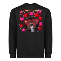 Black Valentine's day havanese dog Heavyweight Sweatshirt - RanaPortraitStore
